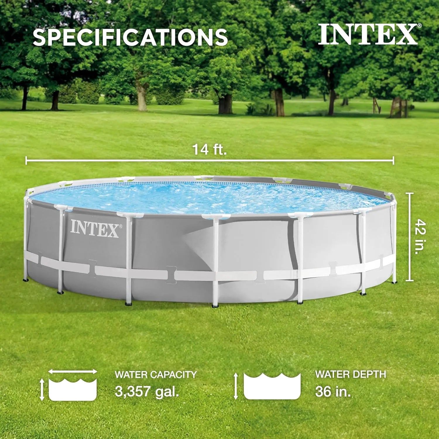 Intex Prism Frame Premium Above Ground Swimming Pool Set With Filter Pump Only (3.05mx76cm)