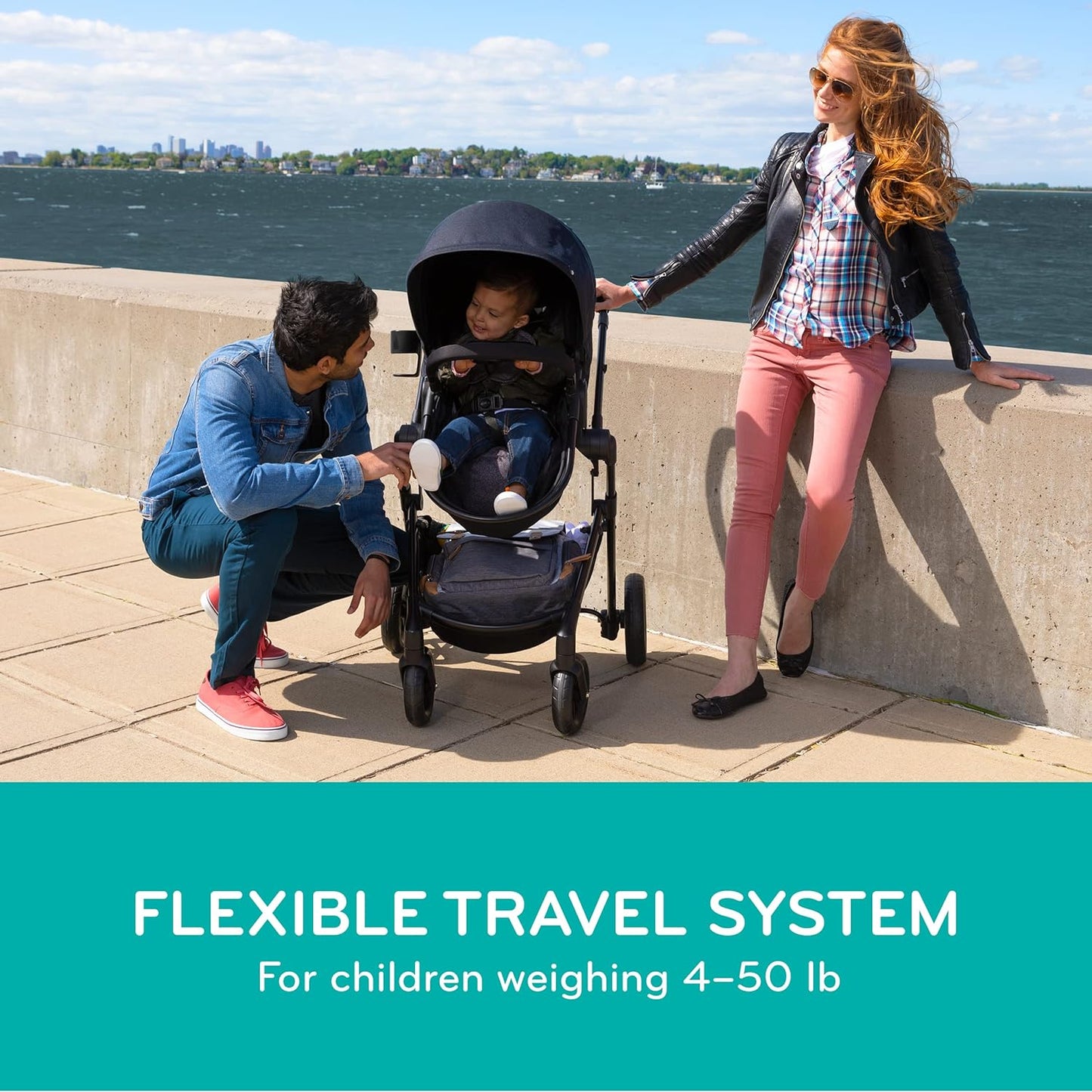Evenflo Pivot Modular Travel System with LiteMax Infant Car Seat (Casual Gray)