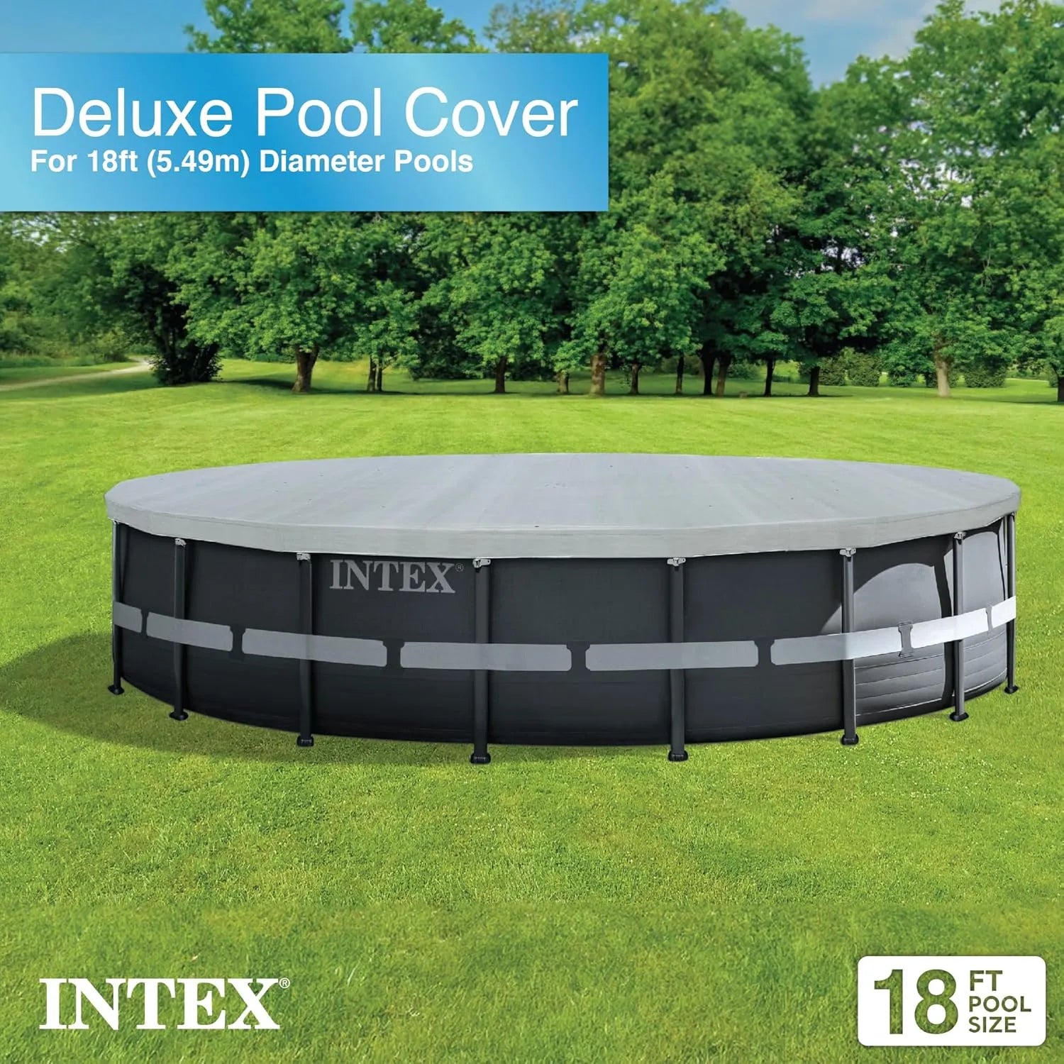 Intex Deluxe Pool Cover Round Swimming Pools (18 Ft)