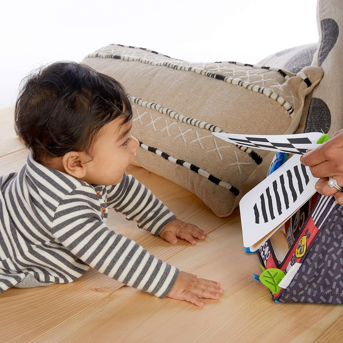 Baby Einstein Flip For Art High Contrast Floor Activity Mirror with Take Along Cards, Tummy Time Play, Newborn+