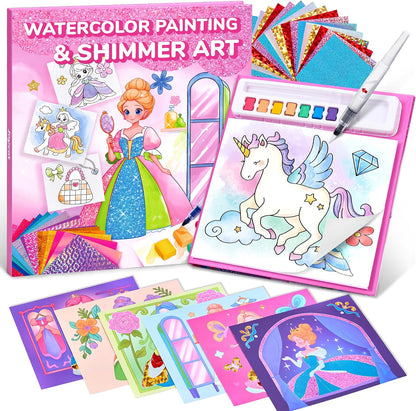 JoyCat Paint with Water Coloring Book & Shimmer Art – Magical Pony