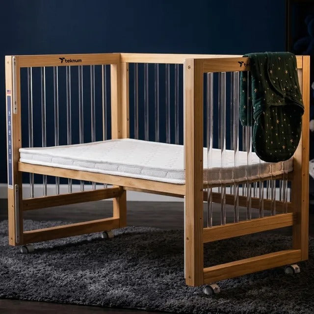 Teknum Prism 4-in-1 Convertible Crib with Mattress – White.