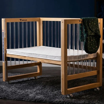 Teknum Prism 4-in-1 Convertible Crib with Mattress – White.