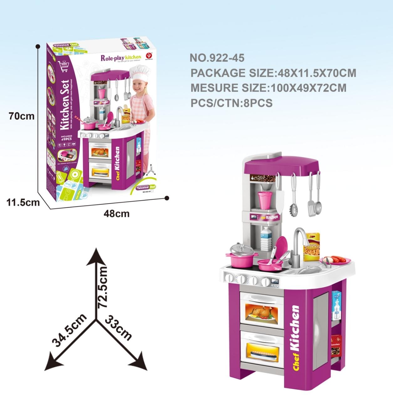 Sam Toys kitchen Play Set With Light and Sound