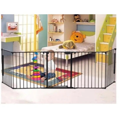 Baby Safe Convertible Playpen With Mat – Grey