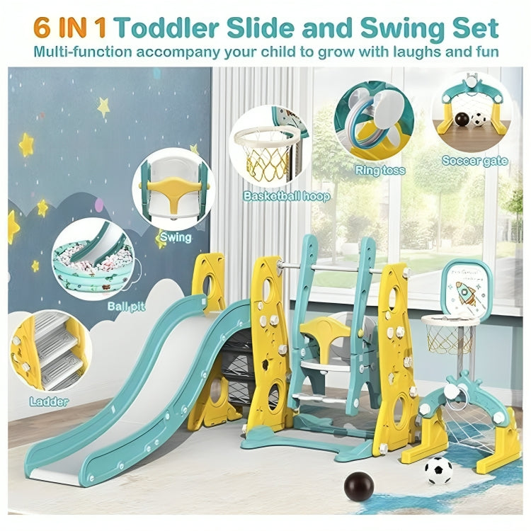 Little Angel Kids Slide & Swing 3 In 1 Activity Playset (104 x 55 x 32 cm, Yellow).