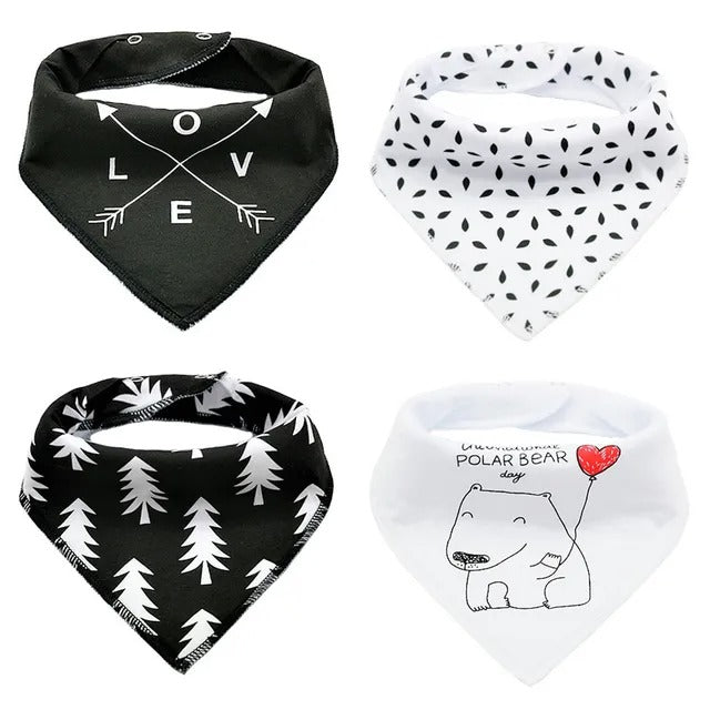Little Story Bandana Drool Bibs Pack of 4 – Love
