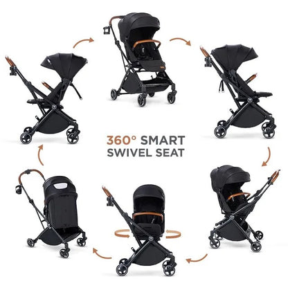 Teknum Black Compacto Auto-Fold 360° Reversible Stroller