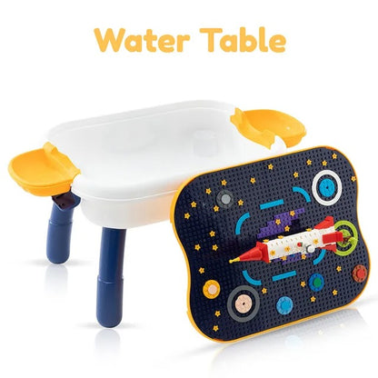 Little Story 4-in-1 Block Activity Table With Blocks – Blue