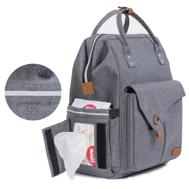 Teknum Double Stroller Combo with Diaper Backpack – Dark Grey