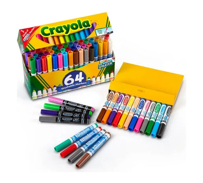 Crayola Washable Marker Set – Multicolor, 64 Pcs