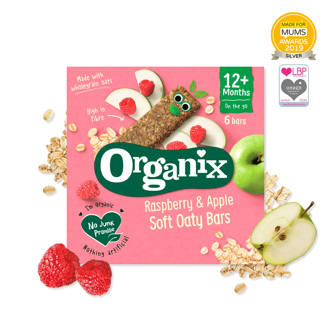 Organix Raspberry & Apple Soft Oaty Bars - Pack of 6  (23g, 138g)