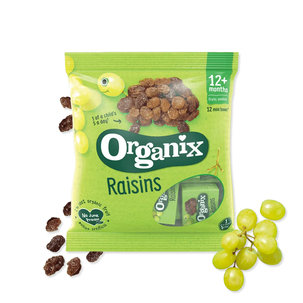 Organix Mini Organic Raisin Fruit Snack Boxes Multipack (168g)