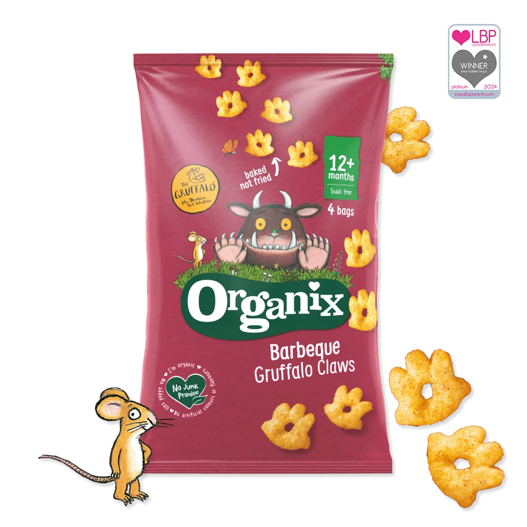 Organix Barbeque Gruffalo Claws Toddler Snack Corn Puffs Multipack - Pack of 4 (15g)