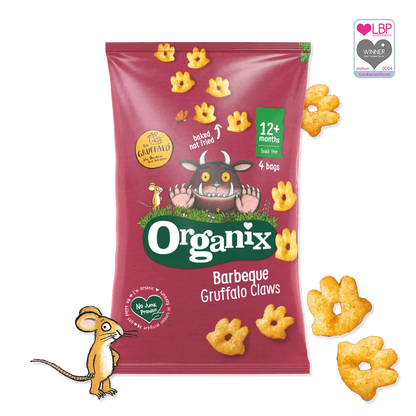 Organix Barbeque Gruffalo Claws Toddler Snack Corn Puffs Multipack - Pack of 4 (15g)