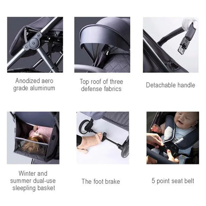 Teknum Travel Lite Stroller SLD with Sunveno Organizer – Dark Grey & Yellow
