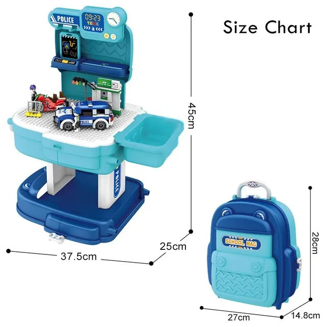 Little Story Police Station With Police Car & Block Toy Set – 219pcs
