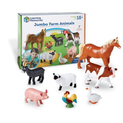 Learning Resources - Jumbo Farm Animals Realistic Figures for Kids