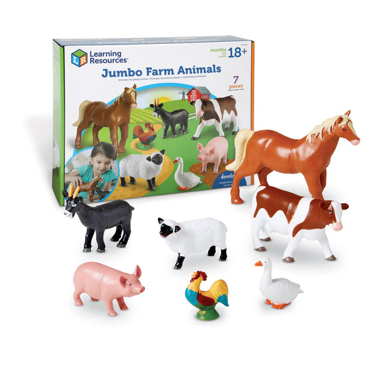 Learning Resources - Jumbo Farm Animals Realistic Figures for Kids