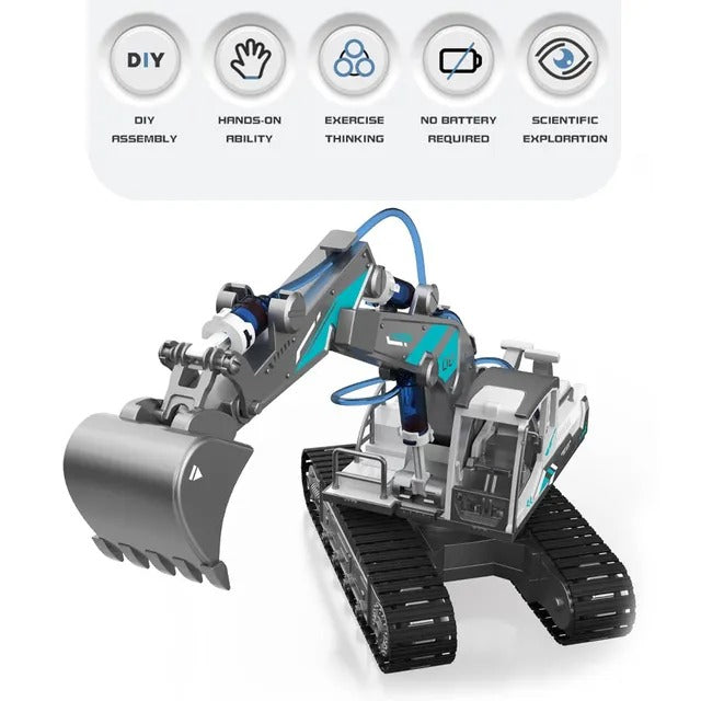 Little Story 3-in-1 Excavator/Bulldozer Toy – 130 pcs, Grey