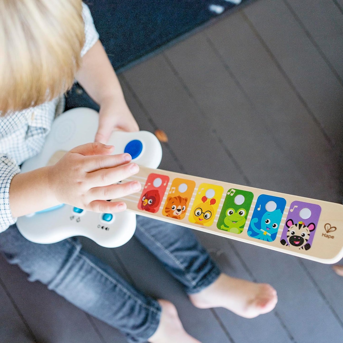 Baby Einstein Strum Along Songs Magic Touch Wooden Musical Light Up Toy Guitar