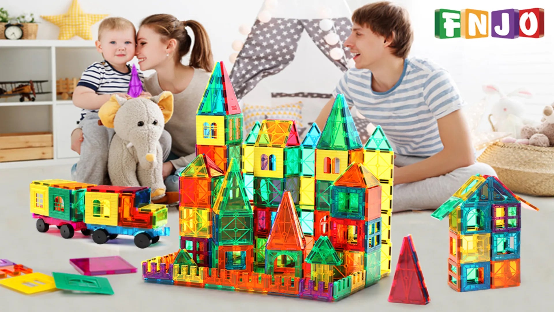 XBD Magnetic Tiles Building Blocks Set (110 Pcs)