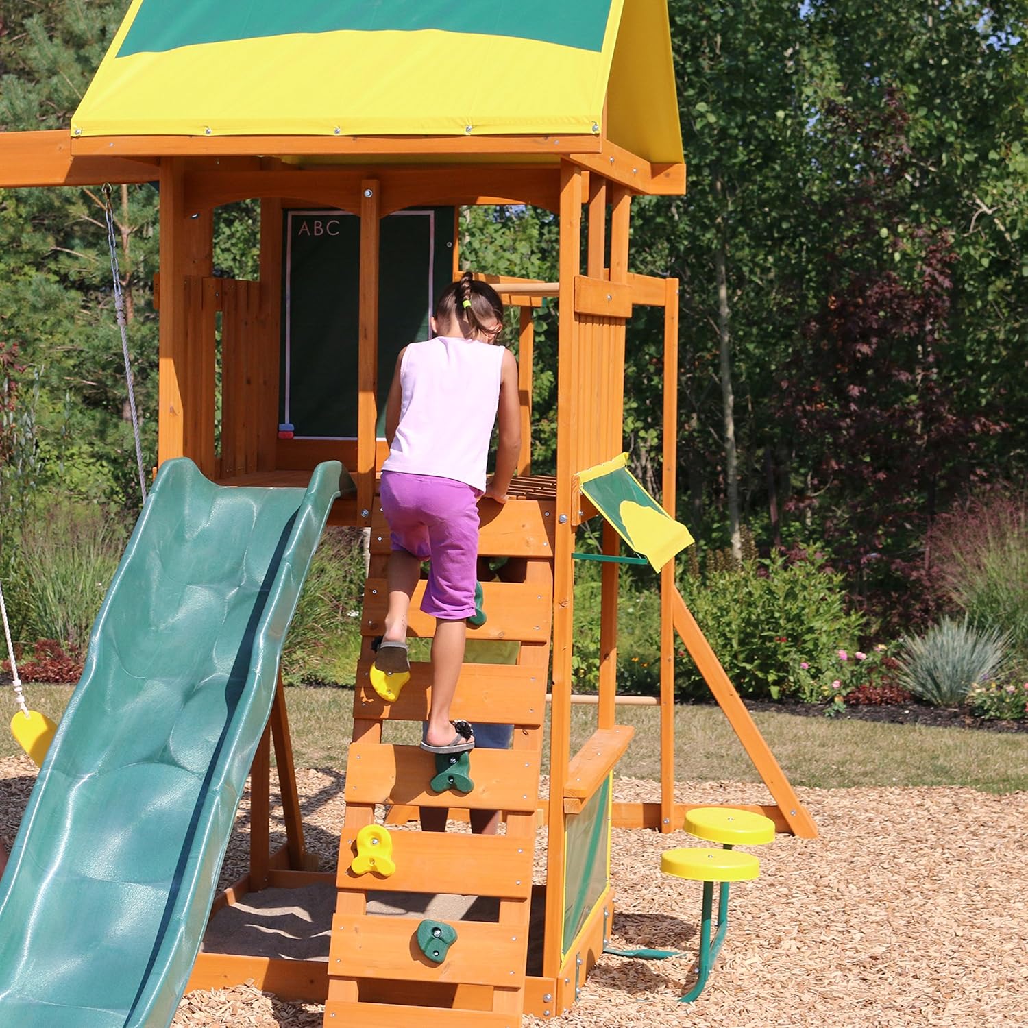 Kidkraft Brightside Wooden Swing Set Playset