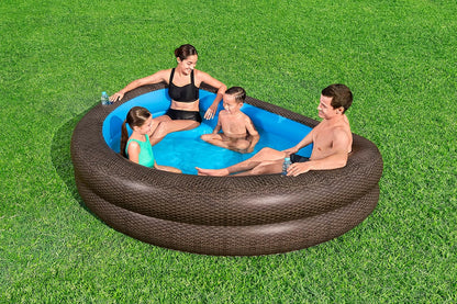 Bestway Tru Print Wicker Family Pool (7'7" x 70" x 21"/2.31m x 1.78m x 53cm)