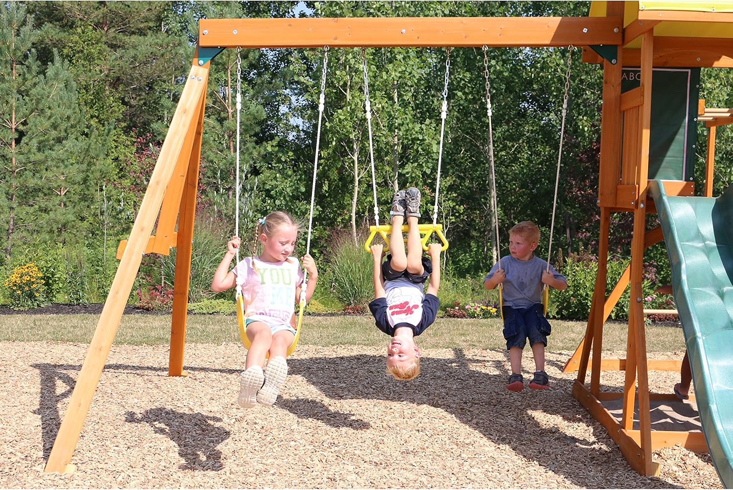 Kidkraft Brightside Wooden Swing Set Playset