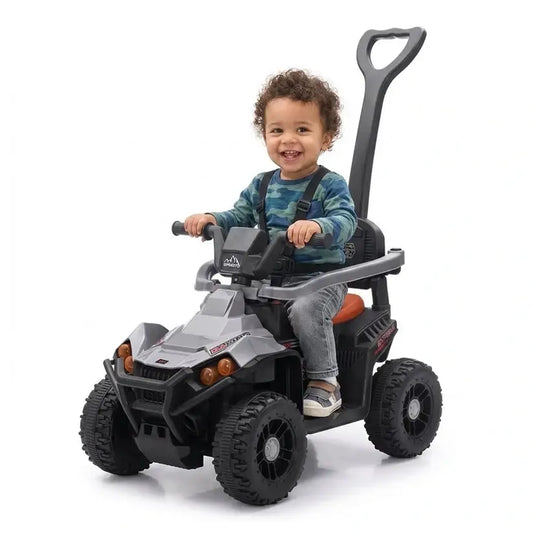 Orbic Kids - 6V Electric Ride-On Push Car with Lights & Music - Silver