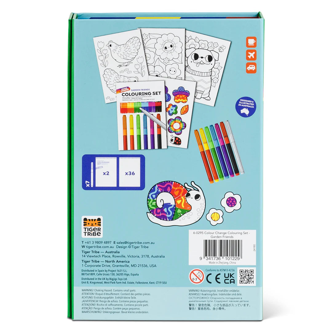 Tiger Tribe Colour Change Colouring Set Garden Friends