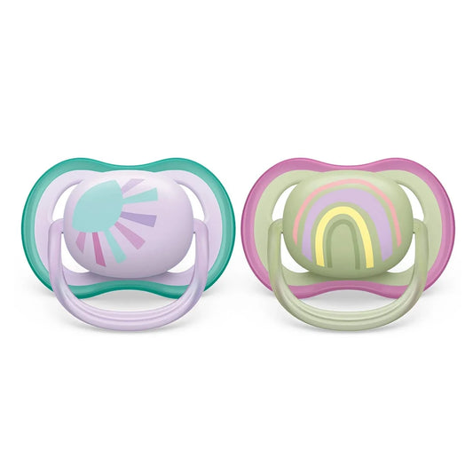 Philips Avent Ultra Air Pacifier (Girl, 0-6 Months) - Pack of 2
