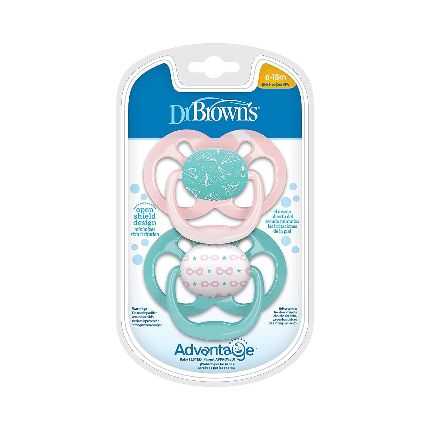 Dr. Brown's Advantage Pacifier Stage 2, 2-Pack, 6-18m.