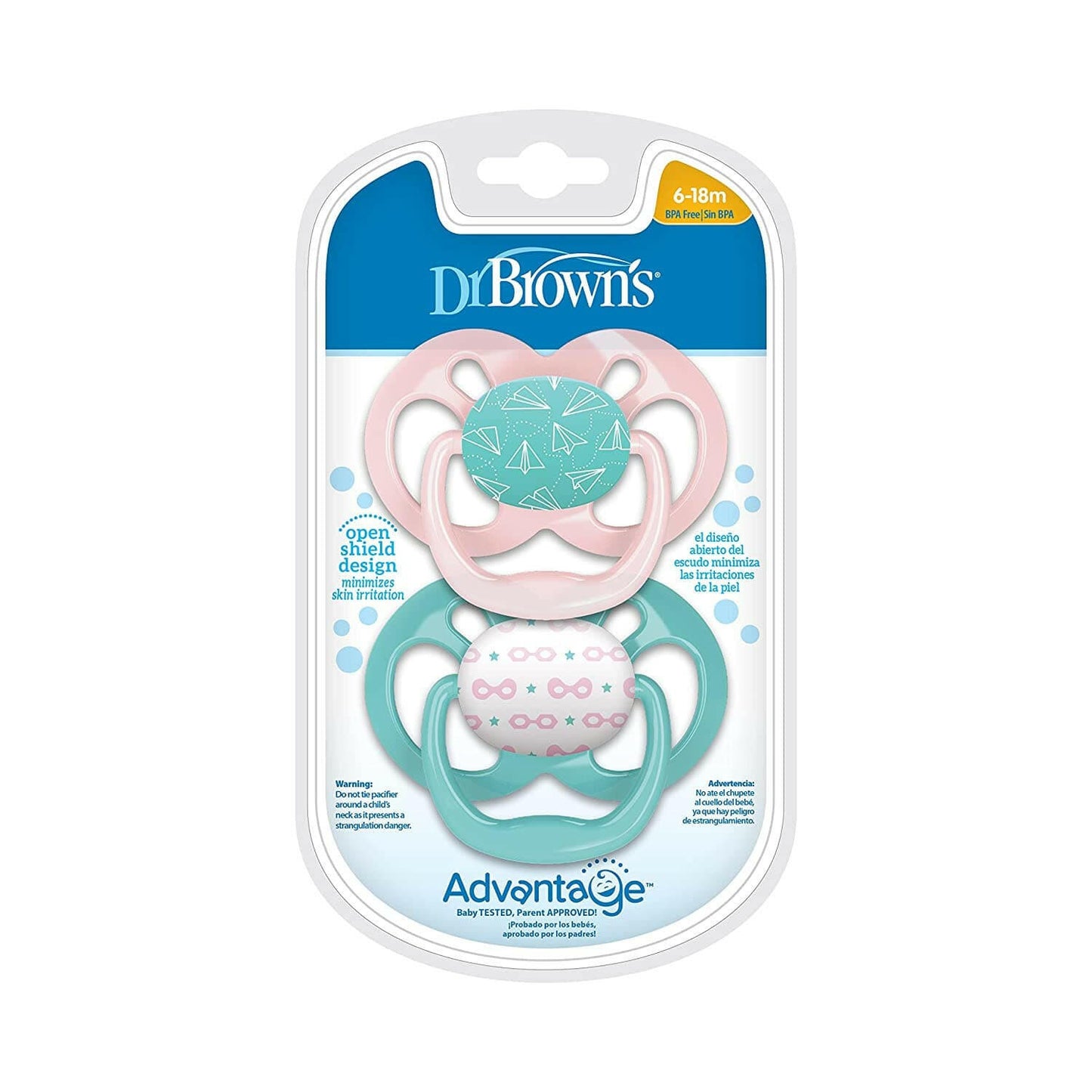 Dr. Brown's Advantage Pacifier Stage 2, 2-Pack, 6-18m.