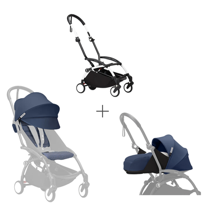 Stokke YOYO3 Frame White + Newborn Pack& 6+ Color Pack Bundle