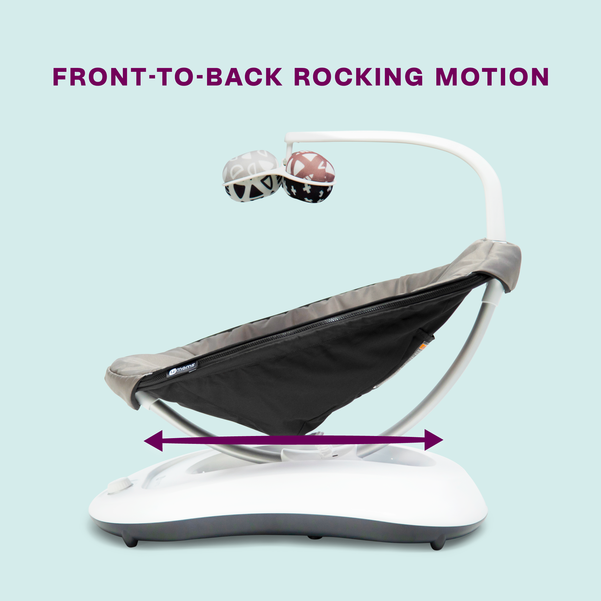 4moms RockaRoo 2.0 Baby Rocker with Front to Back Gliding Motion, Graphite