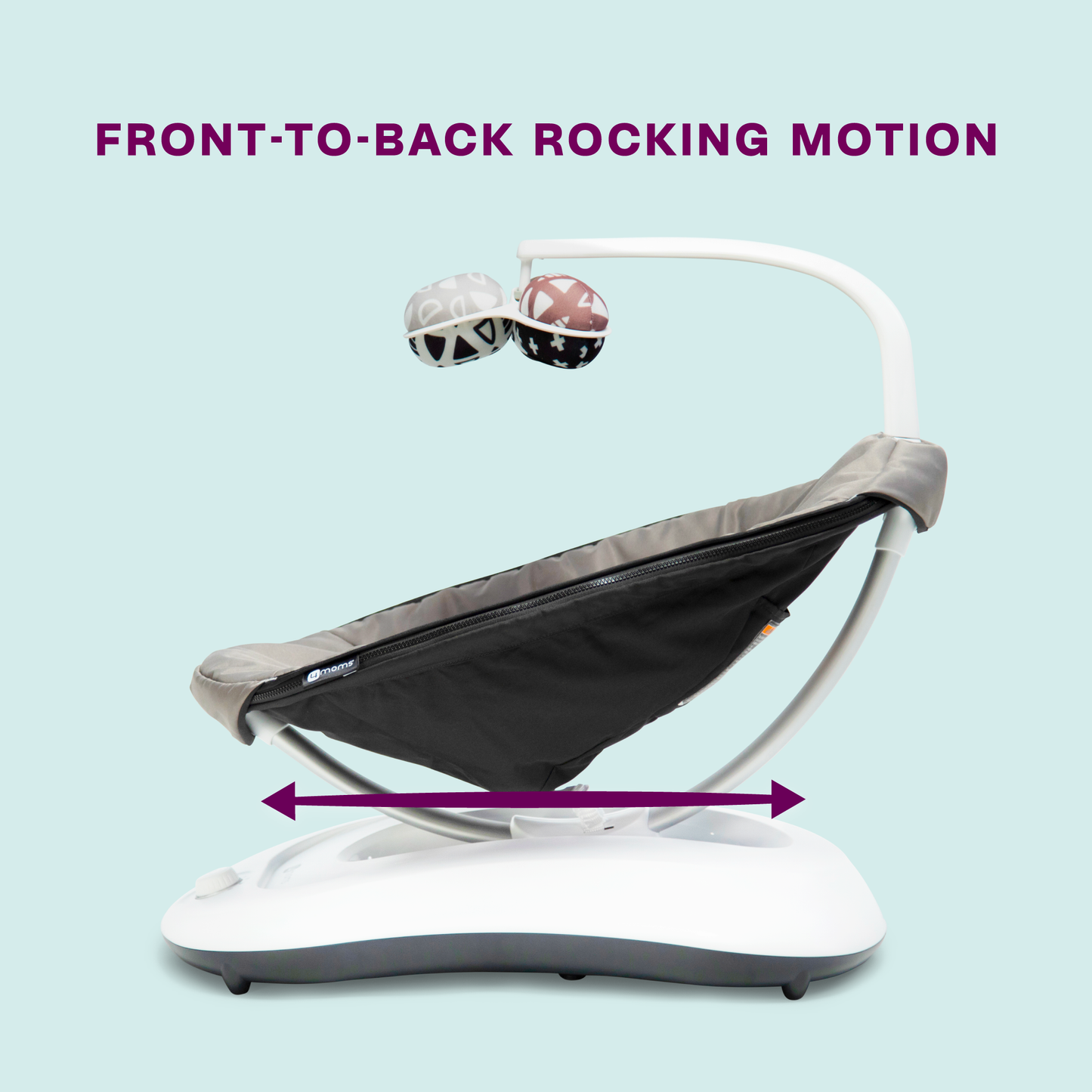 4moms RockaRoo 2.0 Baby Rocker with Front to Back Gliding Motion, Graphite