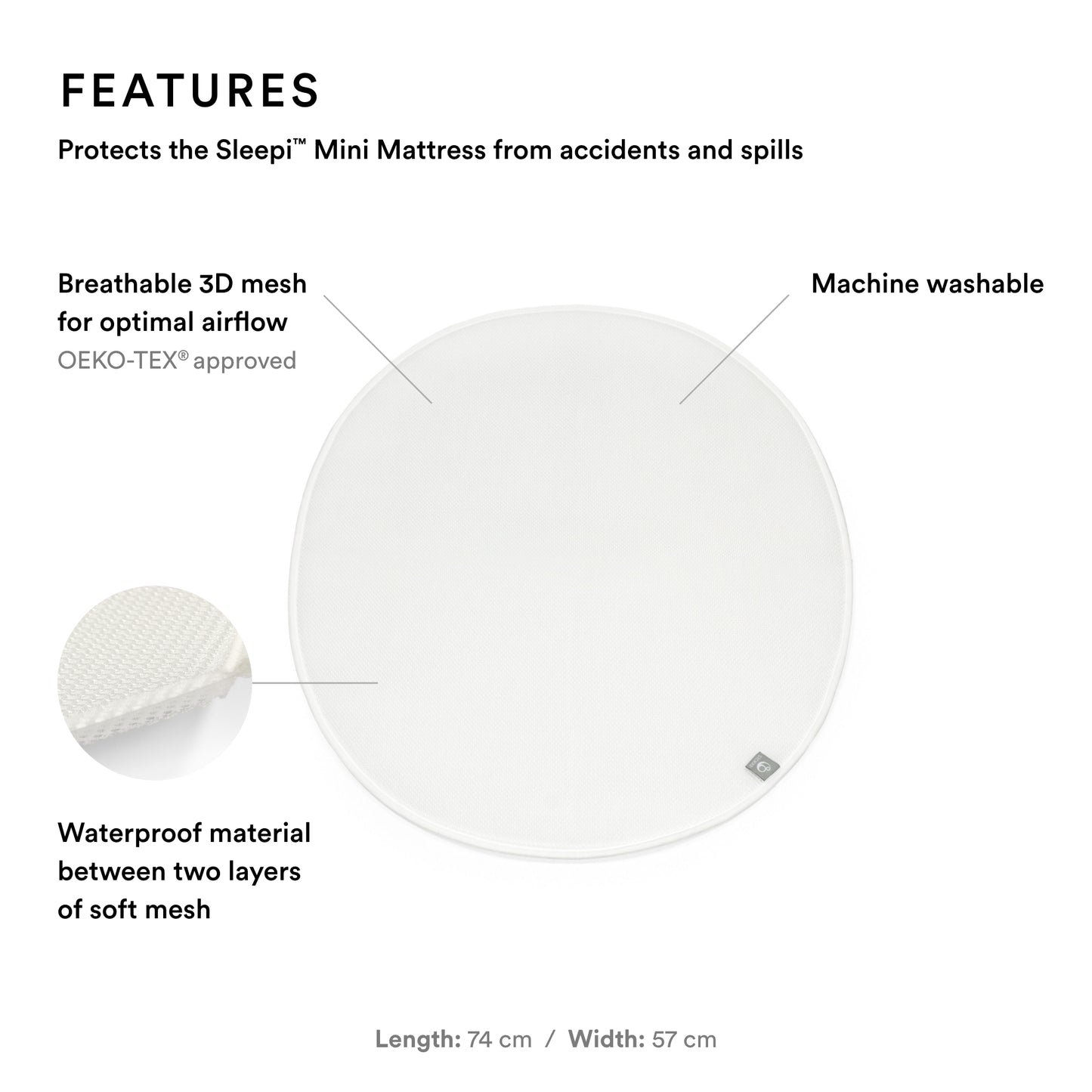 Stokke Sleepi Mini Protection Sheet White