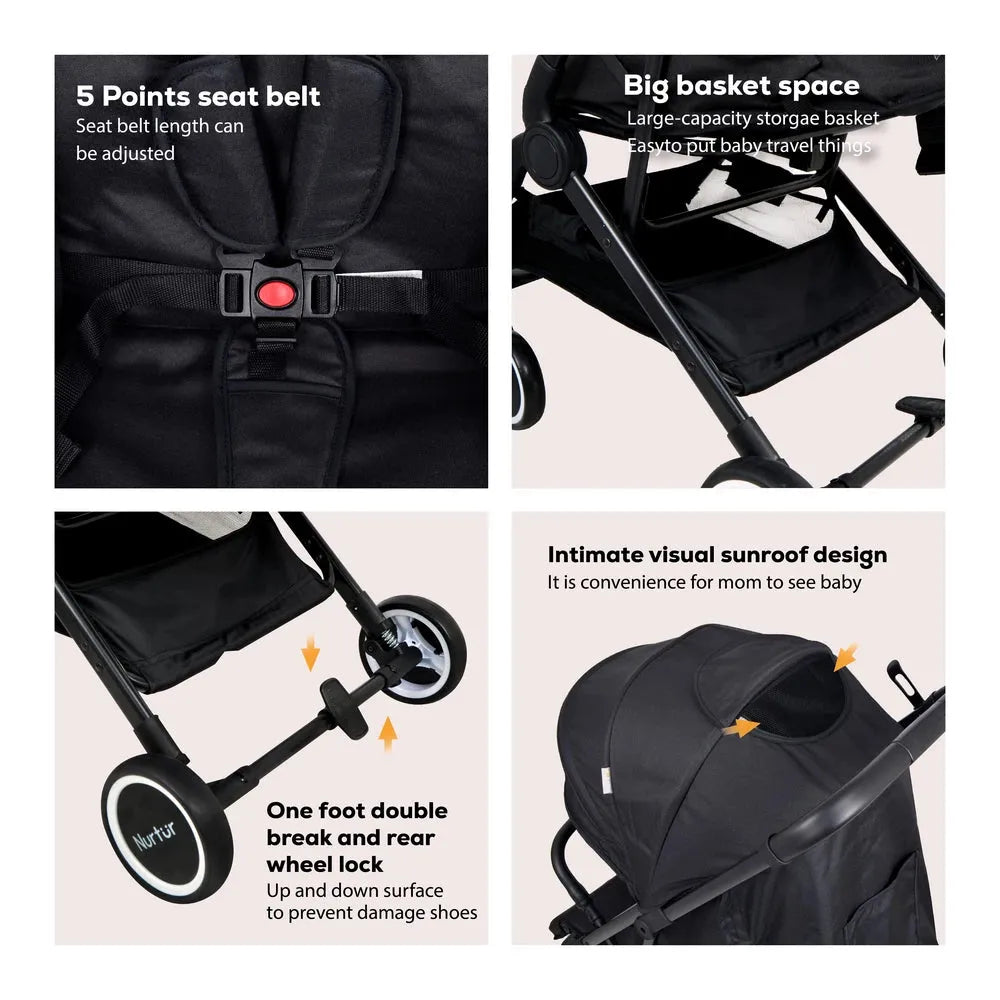 Nurtur Bravo Baby Stroller (Black)