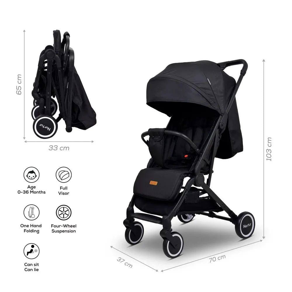 Nurtur Bravo Baby Stroller (Black)
