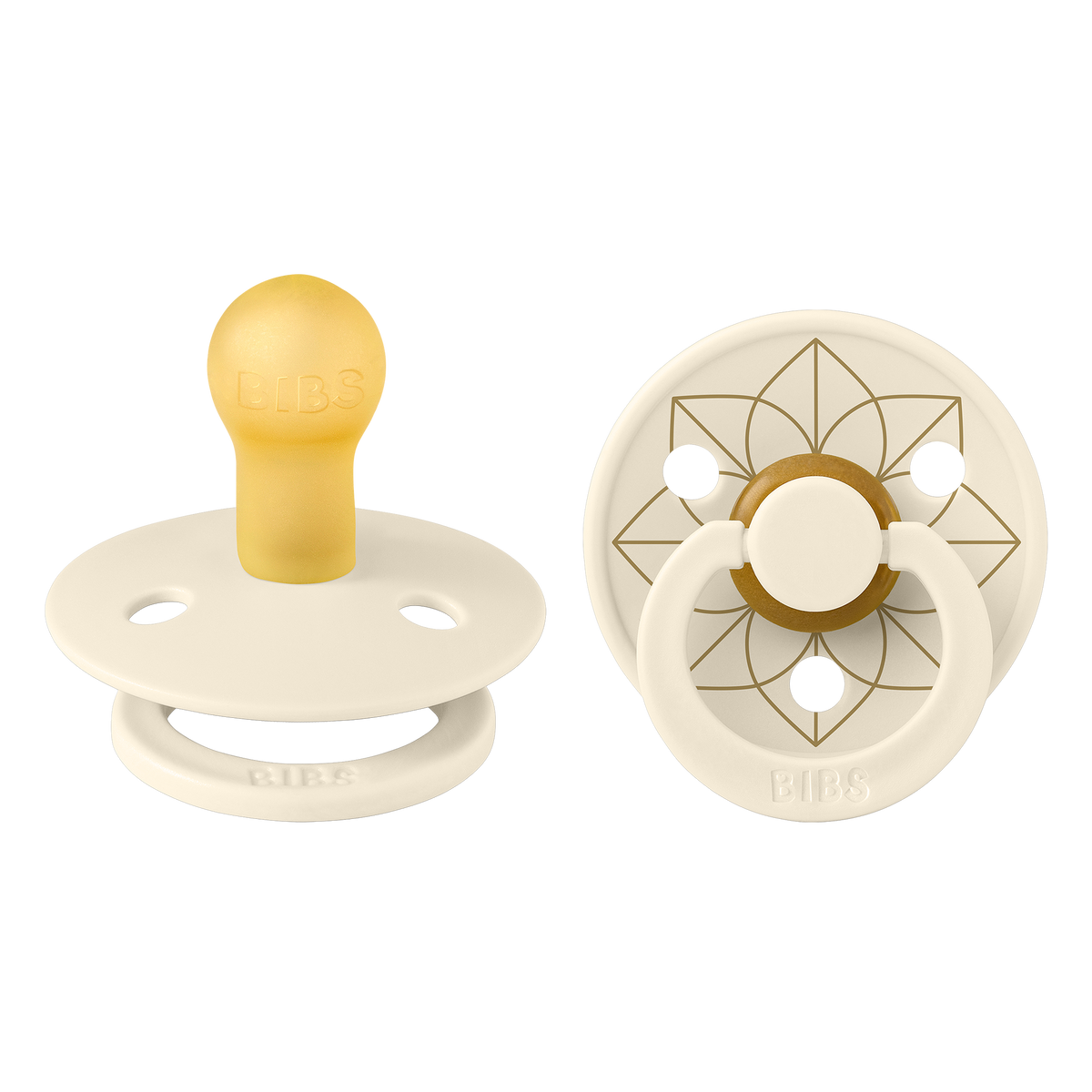 Bibs Pacifier Studio Colour Noor Latex Size 1 (Ivory Gold) - Pack of 2