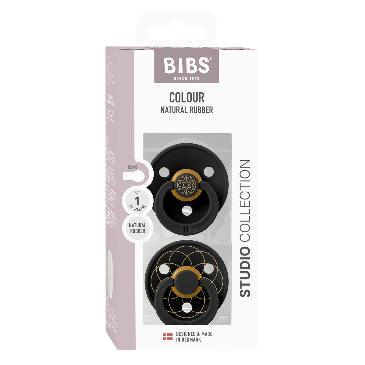 Bibs Pacifier Colour Layle Latex Size 1 (Black Gold) - Pack of 2