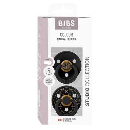 Bibs Pacifier Colour Layle Latex Size 1 (Black Gold) - Pack of 2