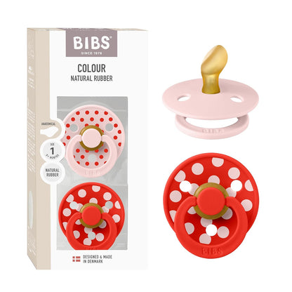 Bibs Pacifier Color Latex Anatomical Size 1 (Vanilla Candy) - Pack of 2