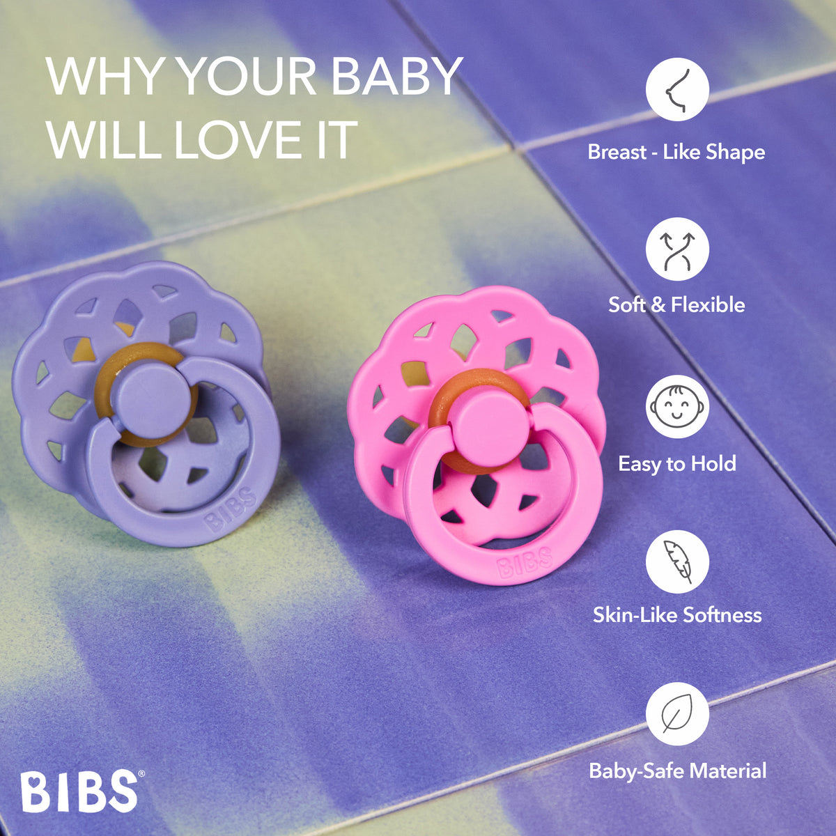 Bibs Pacifier Boheme Latex Size 2 (Bubblegum Peri) - Pack of 2