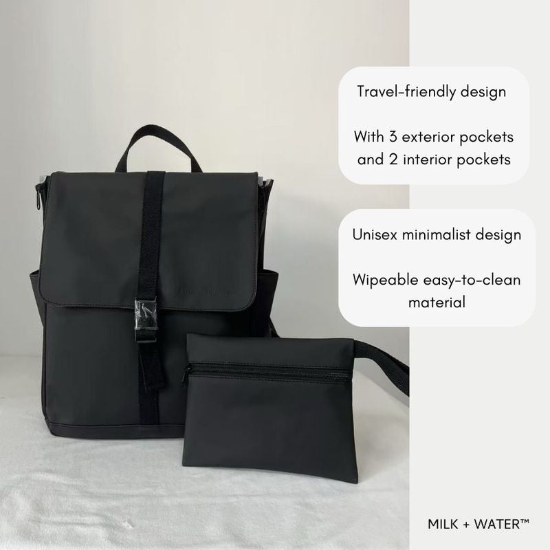 Milk + Water Billie Backpack Diaper Bag (Off Black)
