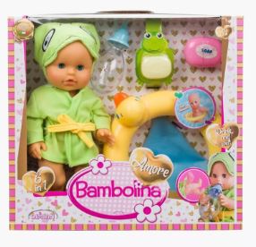 Bambolina Amore Bath Baby Doll with Bathing Set – 30cm
