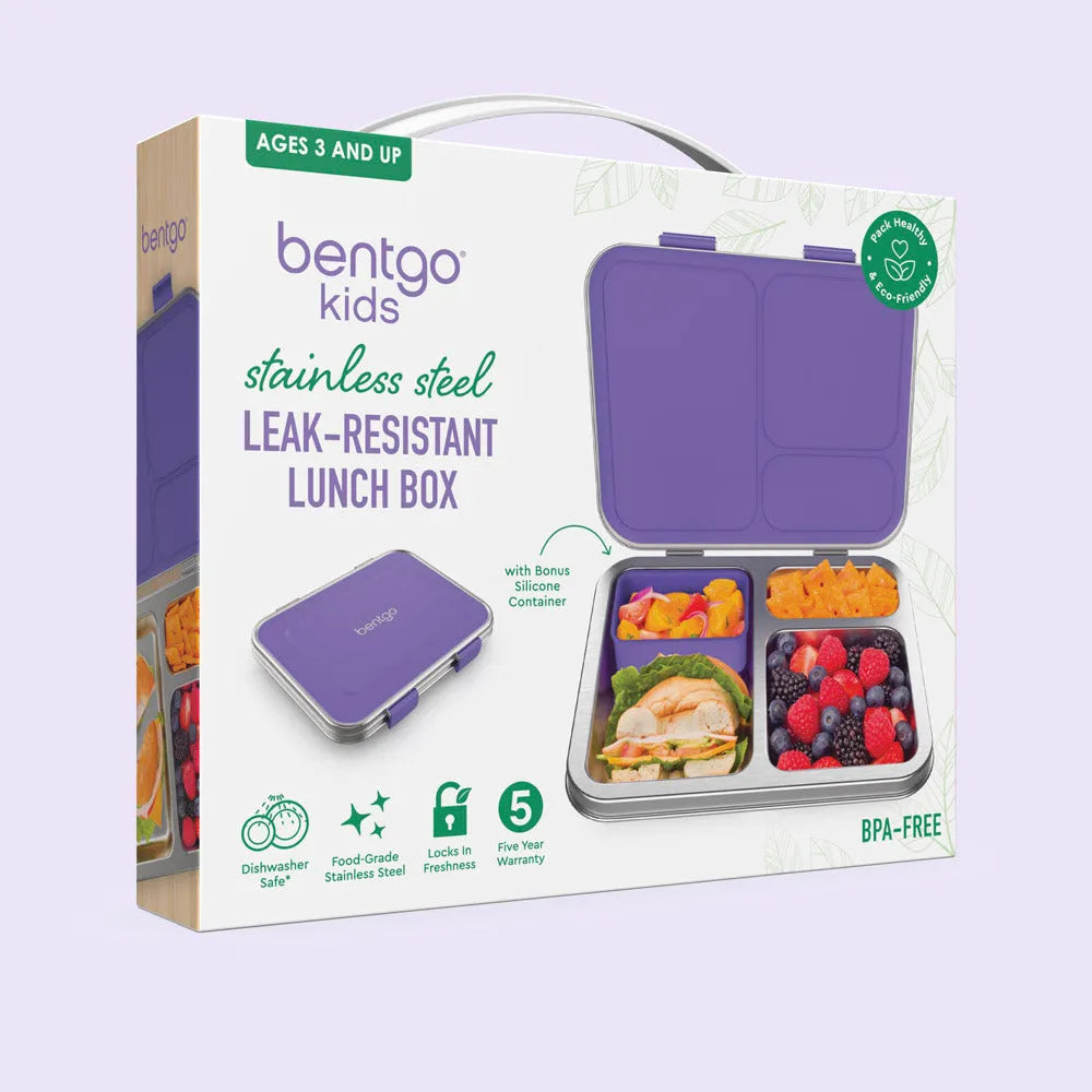 Bentgo Kids Stainless Steel Leak-Resistant Lunch Box 3 Compartments
