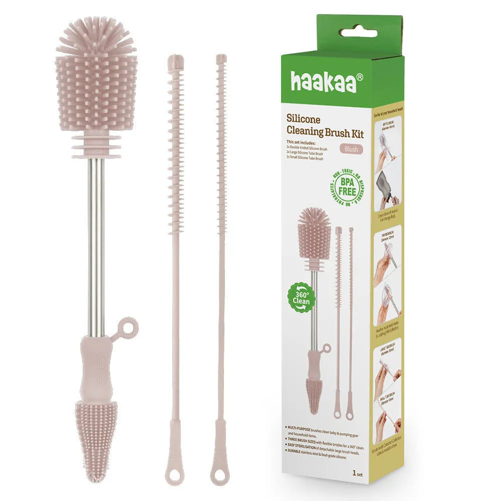 Haakaa Double-Ended Silicone Cleaning Brush Kit