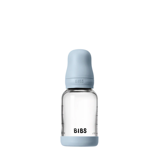 Bibs Glass Bottle Round Latex Slow Flow (120ml)